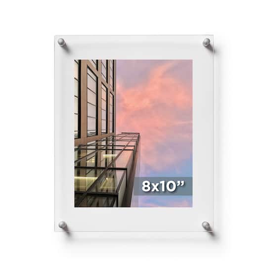 Cool Modern Frames Clear Acrylic Float Frame with Silver Hardware